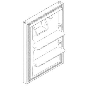 WR78X31400 GE Refrigerator Fresh Food Door - Stainless Steel 17