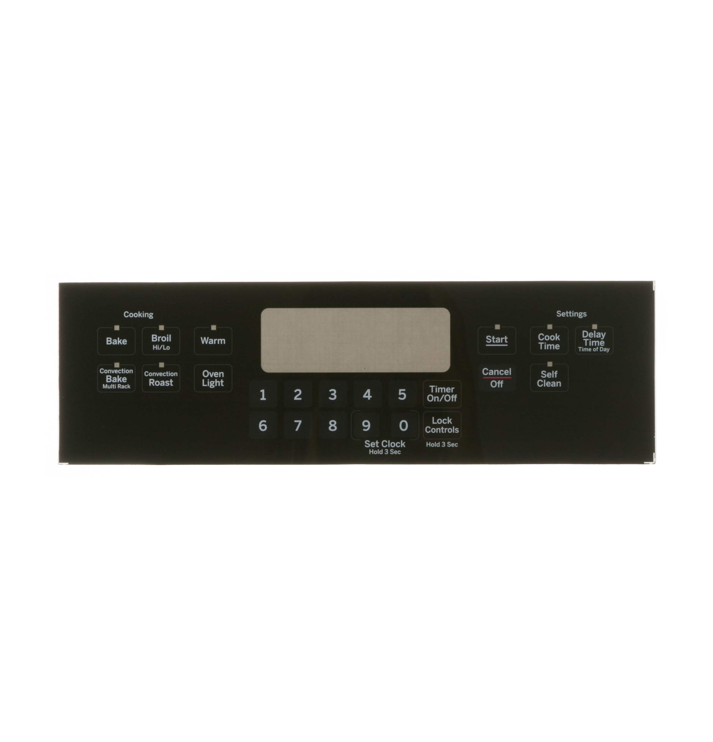 WB07X20571 GE Range Black Control Panel