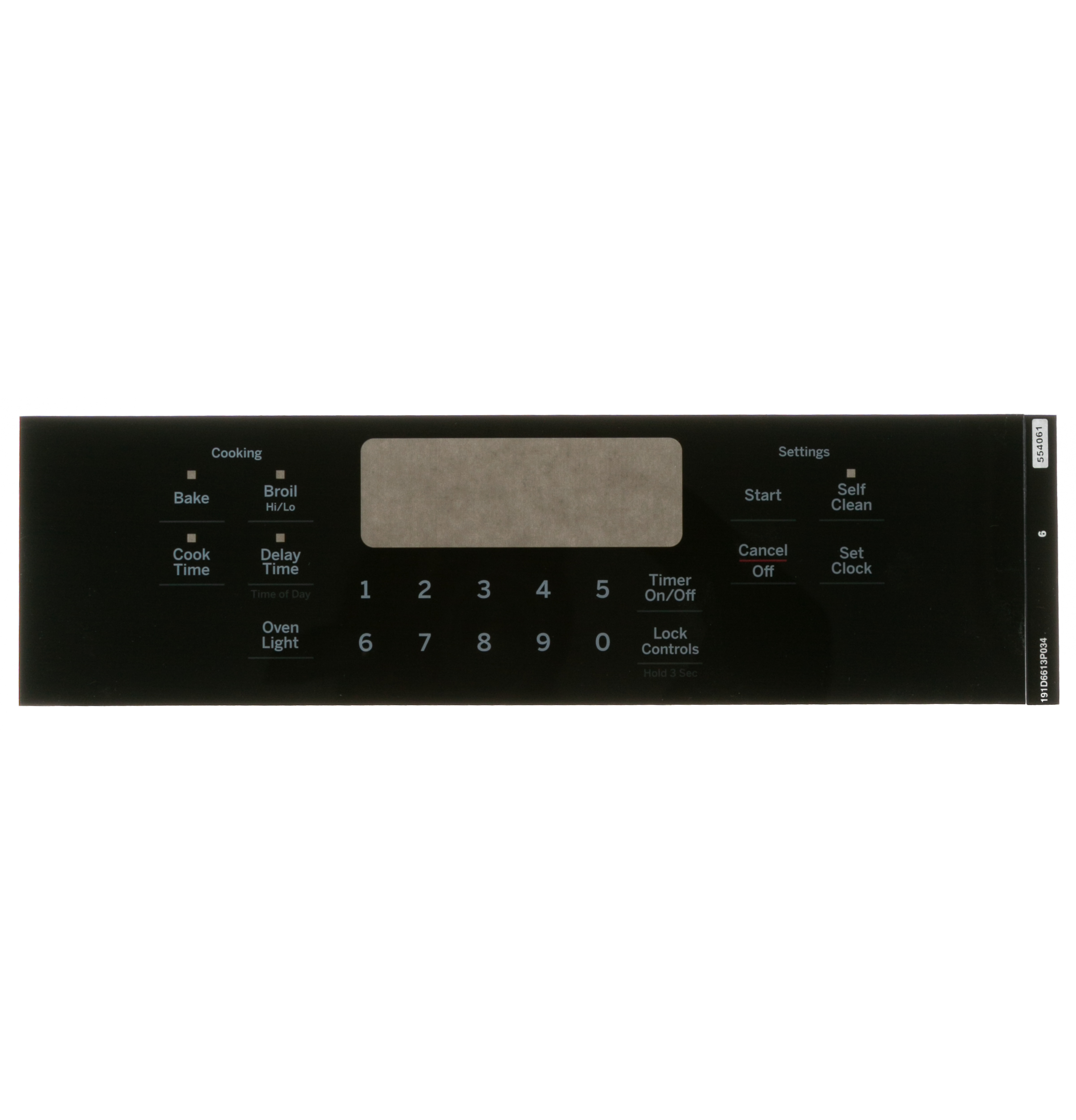 WB07X26744 GE Range Faceplate Graphics