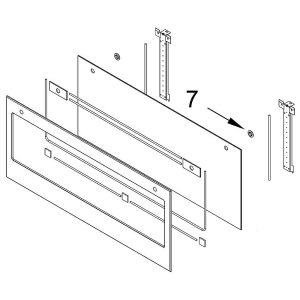 W11111745 Whirlpool Microwave Door Glass