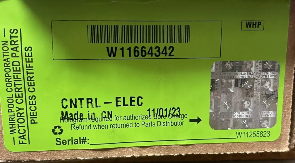 RELIABLE W11664342 Cntrl-Elec+Core OEM Fast Ship USA Stock Tested Perfect Fit
