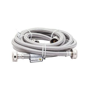 1 of 5304490736 Frigidaire 6' Stainless Steel Washer Fill Hose Kit 2 Pack OEM...