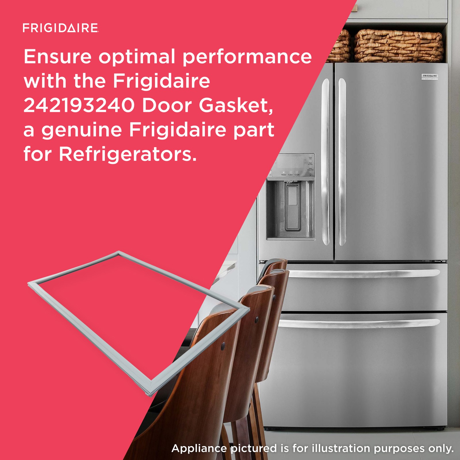 1 of 242193204 Frigidaire Refrigerator Door Gasket OEM Replacement, NEW FAST ... - Image 7