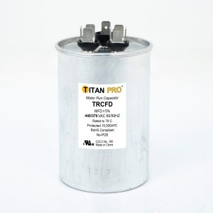 1 of TRCFD5075 Packard Titan Pro Run Capacitor 50+7.5 MFD 440/370 Volt Round ...