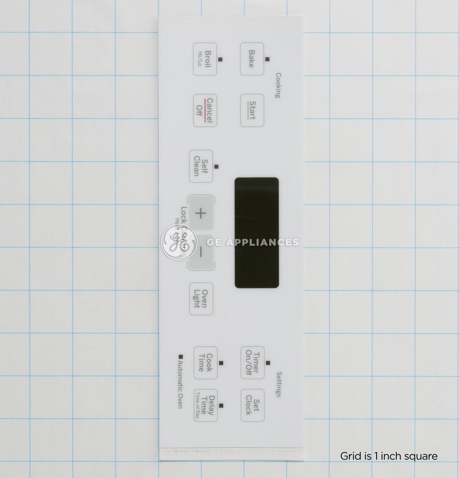 OEM Genuine Part 1 of WB27T11512 GE Oven Faceplate Graphics (WW)