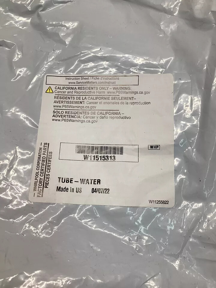 1 of W11515313 Whirlpool Refrigerator Water Tube OEM Replacement, NEW FAST SH...