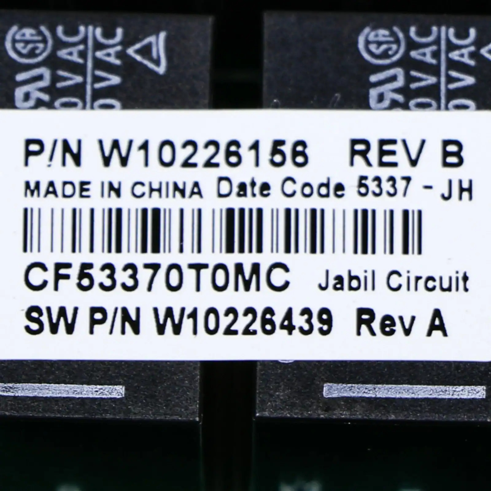 OEM Genuine Part 1 of WPW10226156 CNTRL-ELEC