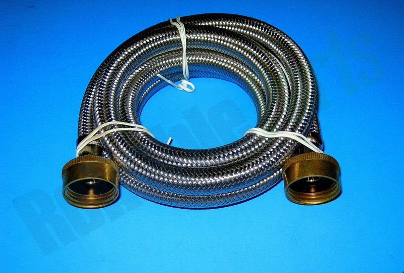 1 of 8212487RP Whirlpool 5' Industrial Grade Nylon Braid Fill Hoses 2 Pack OE... - Image 9