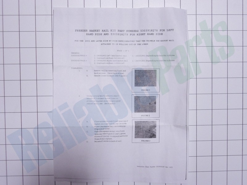 1 of 5303918278 Frigidaire Refrigerator Primary Basket Rail Repair Kit OEM Re... - Image 7