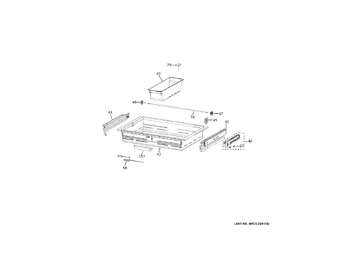 1 of GEN WR71X43865 CLEAR CONVERTIBLE DRAWER BIN OEM Replacement, NEW FAST SH...