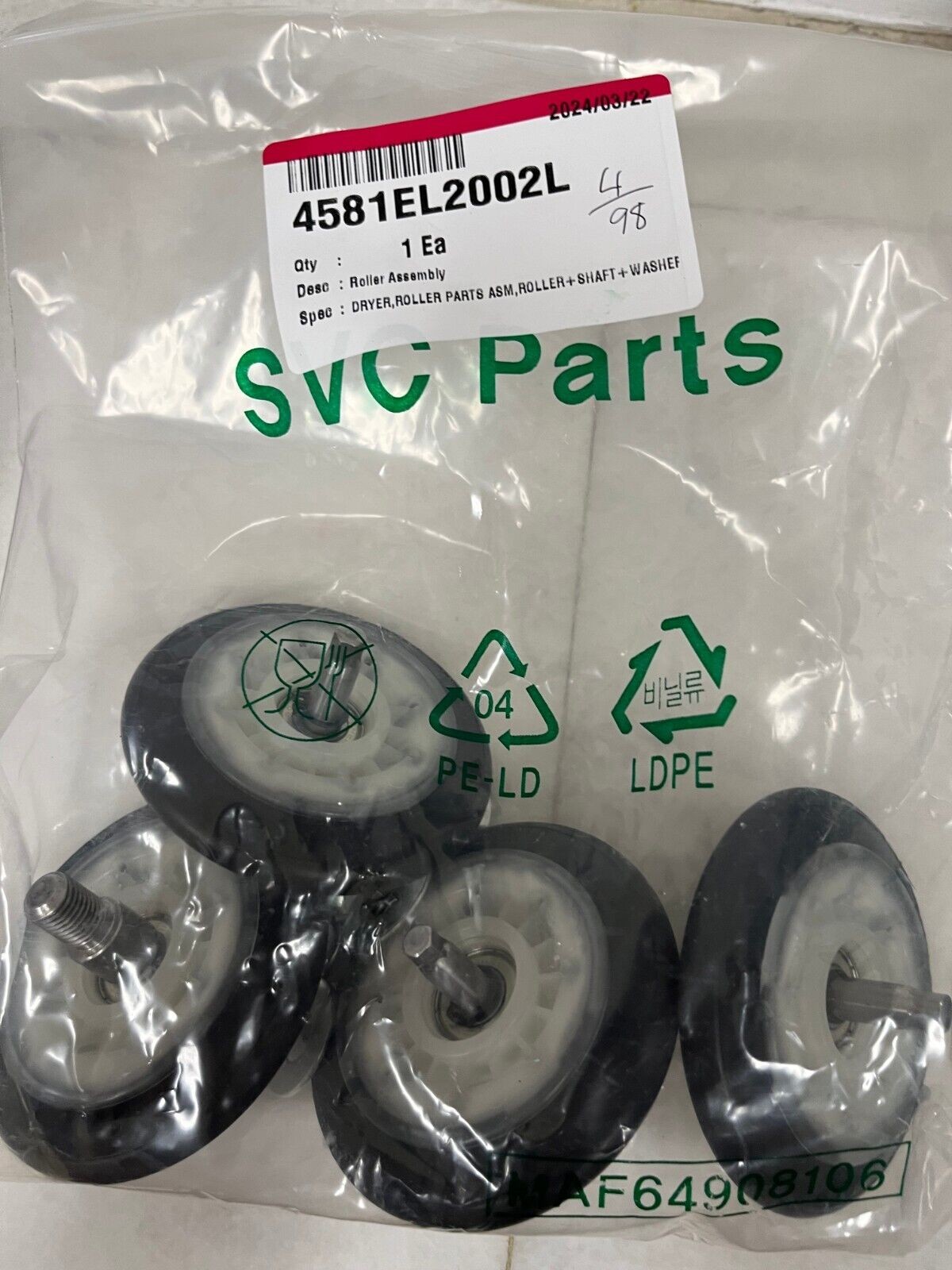 4581EL2002L ROLLER ASSEMBLY OEM