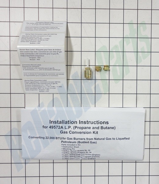 1 of 49572A Whirlpool Dryer Propane Gas Conversion Kit OEM Replacement, NEW F... - Image 8