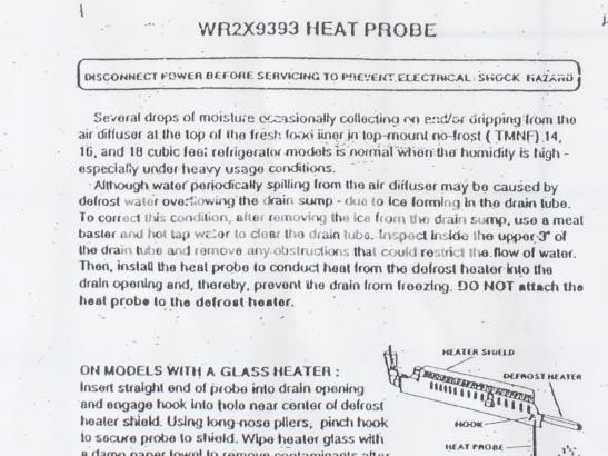 1 of WR2X9393 GE Refrigerator Defrost Drain Heat Probe OEM Replacement, NEW F... - Image 5