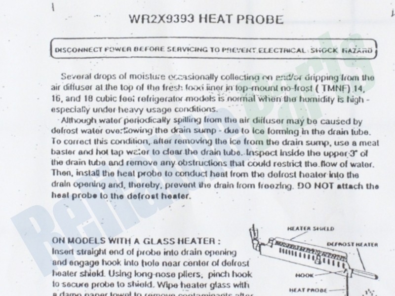 1 of WR2X9393 GE Refrigerator Defrost Drain Heat Probe OEM Replacement, NEW F... - Image 7