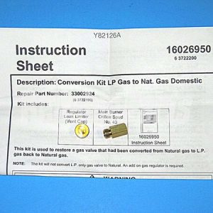 OEM Genuine Part 1 of WP33002924 - LP GAS CON